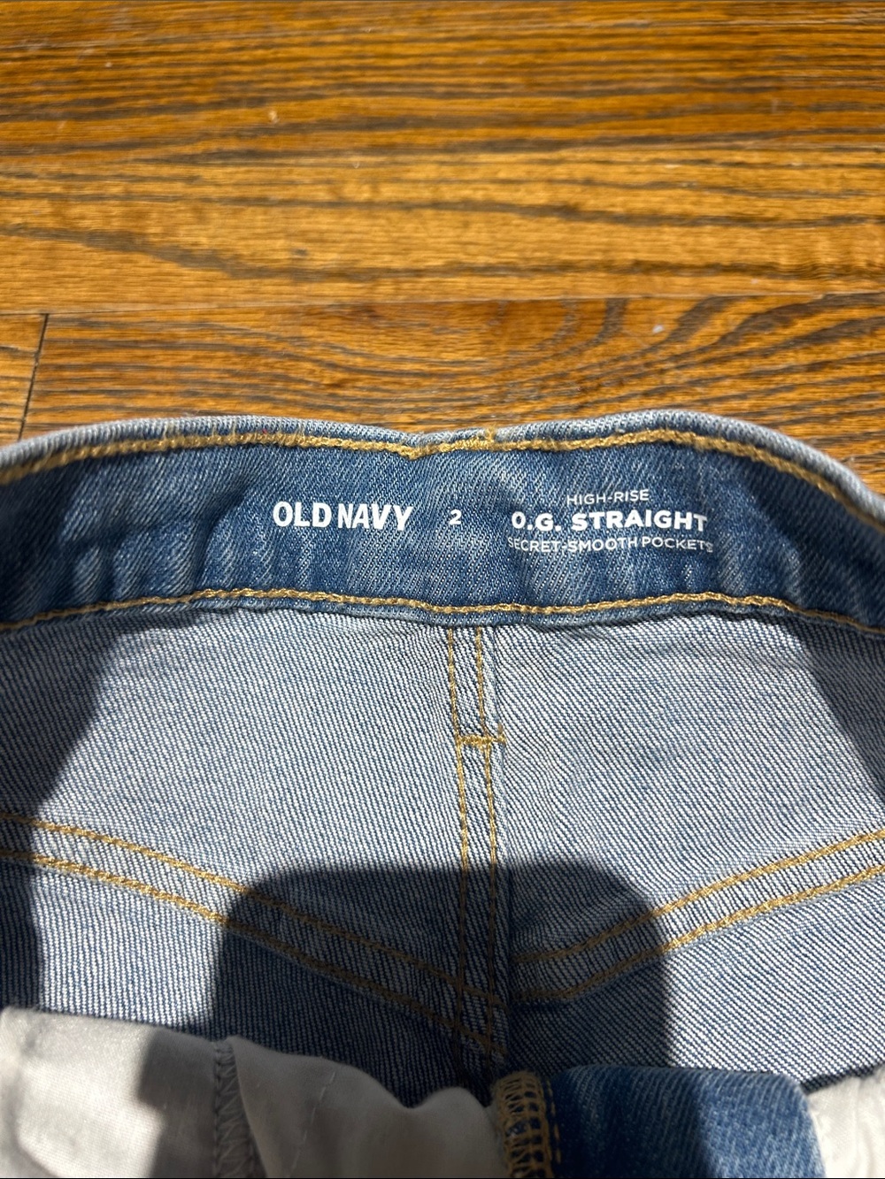 Old Navy OG Straight 4 in inseam Light Blue Distressed Denim Cutoff Shorts - Picture 4 of 5